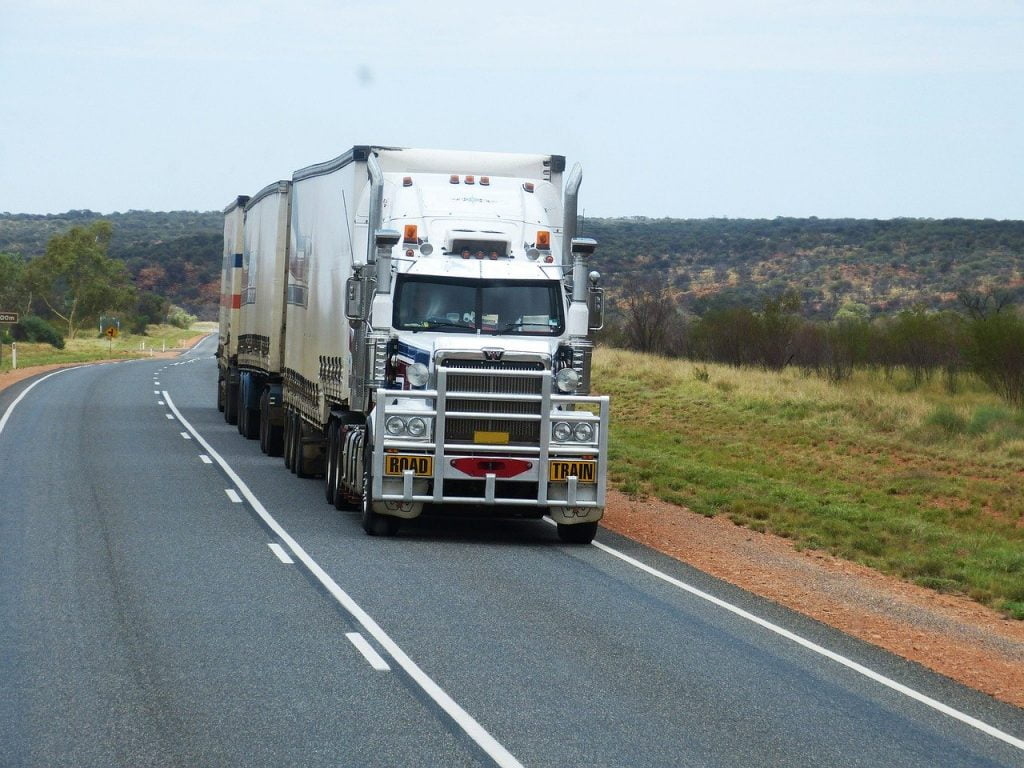 a truck on the road