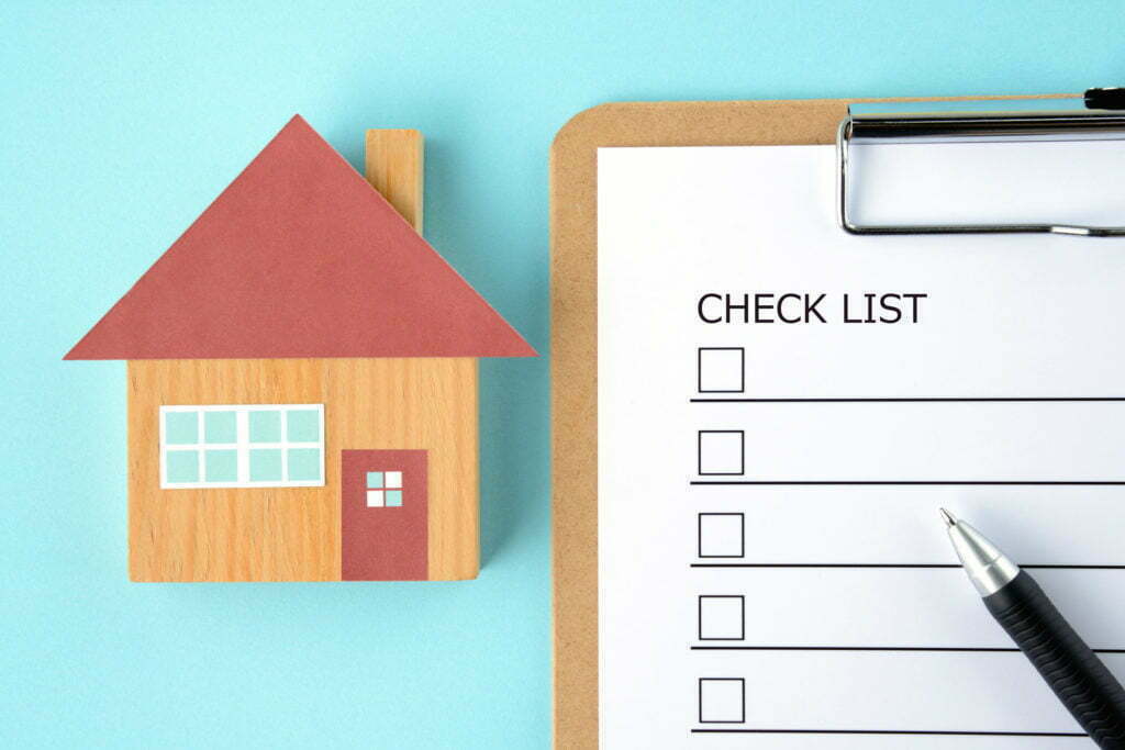 a house with a blue background