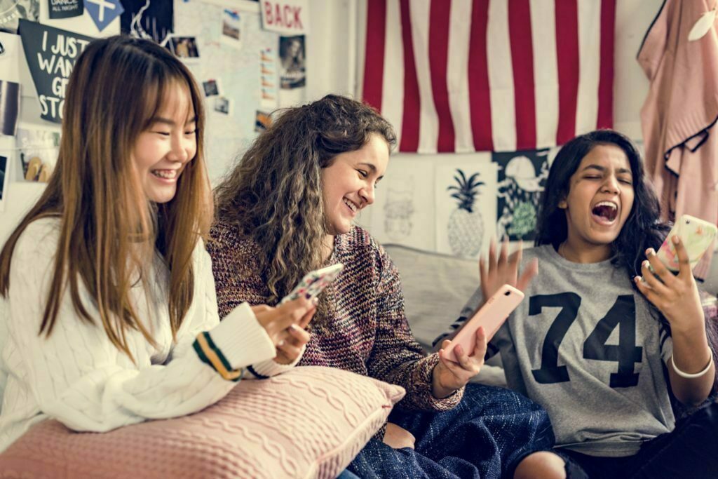 a group of women laughing